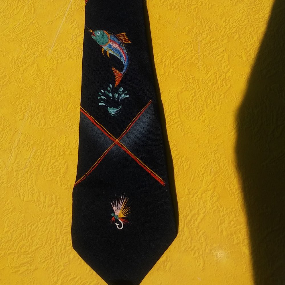 Vintage MCM Bright Fish Men's Necktie